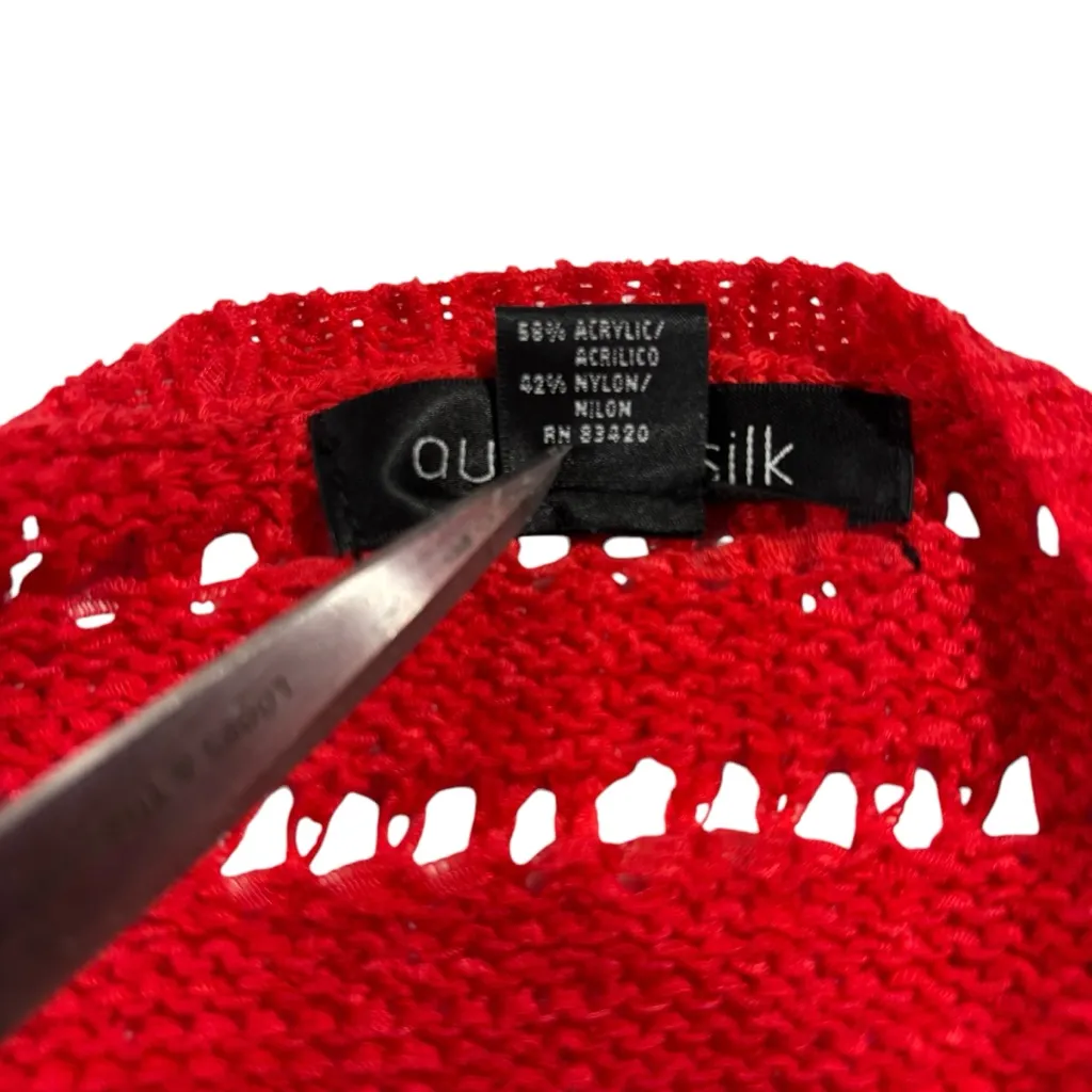 August Silk  Red See Through Lightweight Sweater‎ Women’s Size Medium - Image 7