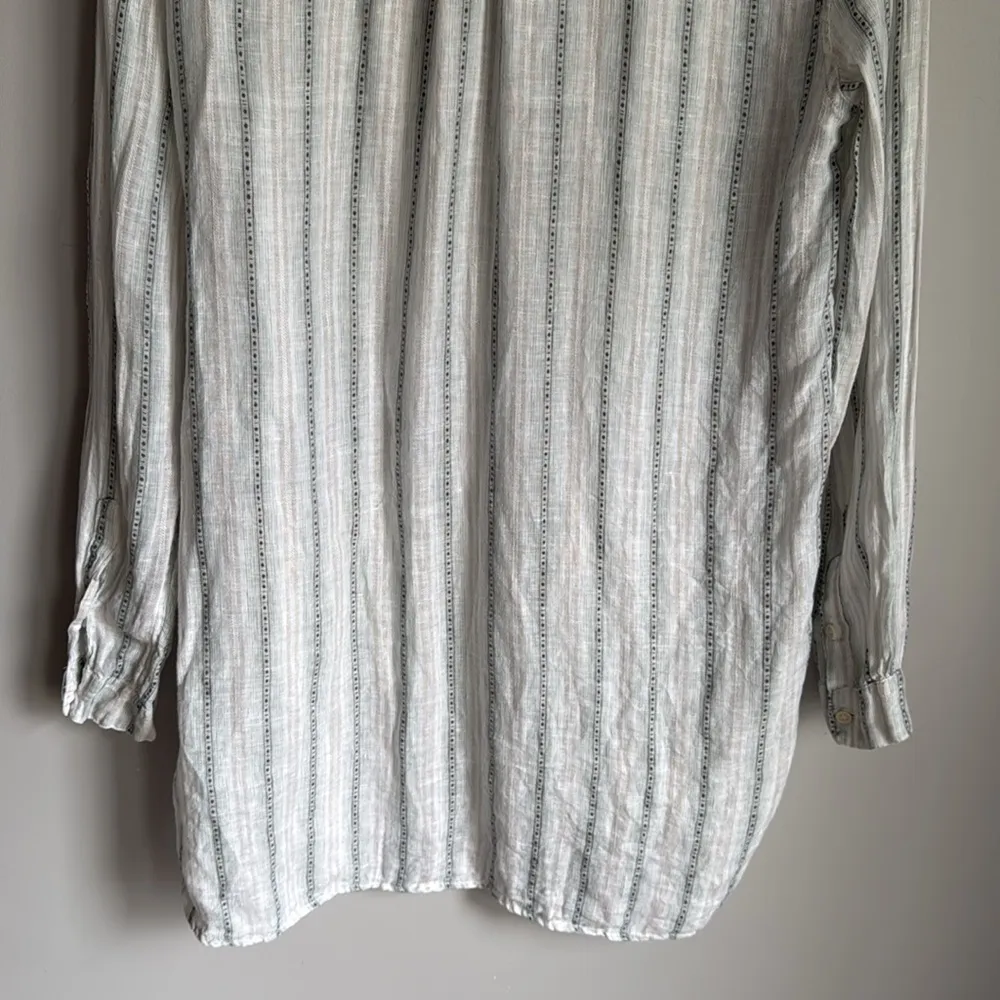 CP Shades Linen Button Long Sleeve Tunic Dress Medium - Image 9