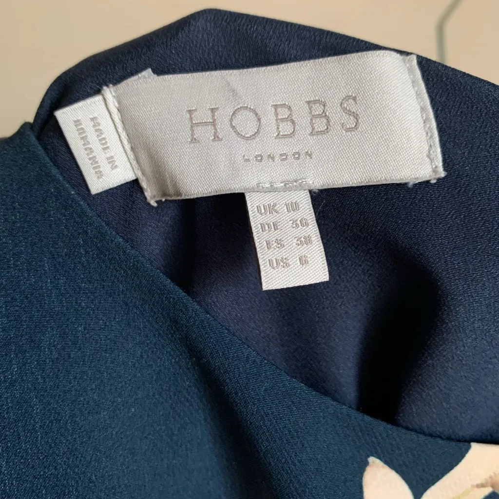 Hobbs London Bloomington Formal Women Dress Size 6 Blue Floral Wedding Outfit - Image 5