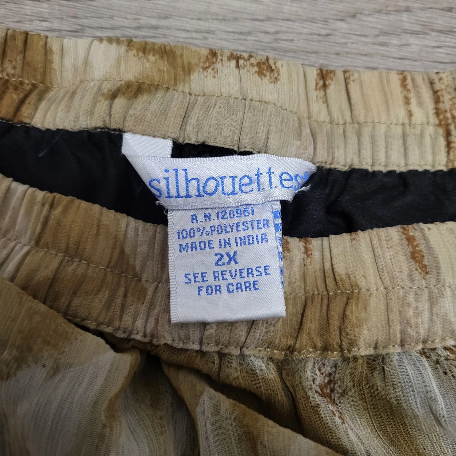 Vintage Silhouettes Womens Plus Size 2X Safari Animal Print Skirt Leopard Midi Tan - Image 4