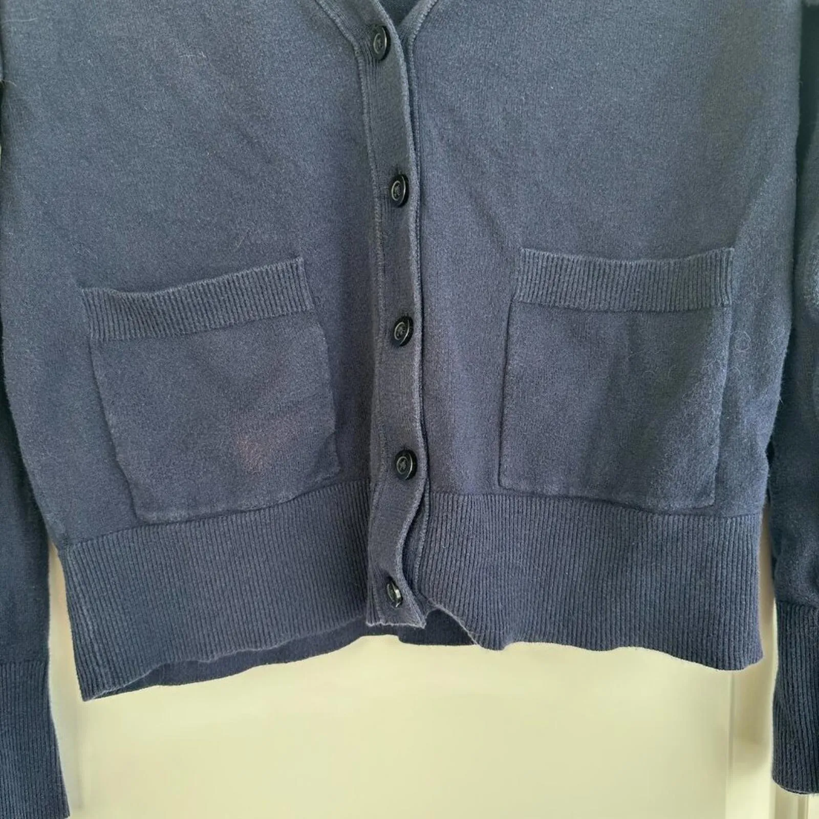 A New Day Any Day V-Neck Cardigan Sweater Navy Small - Image 6