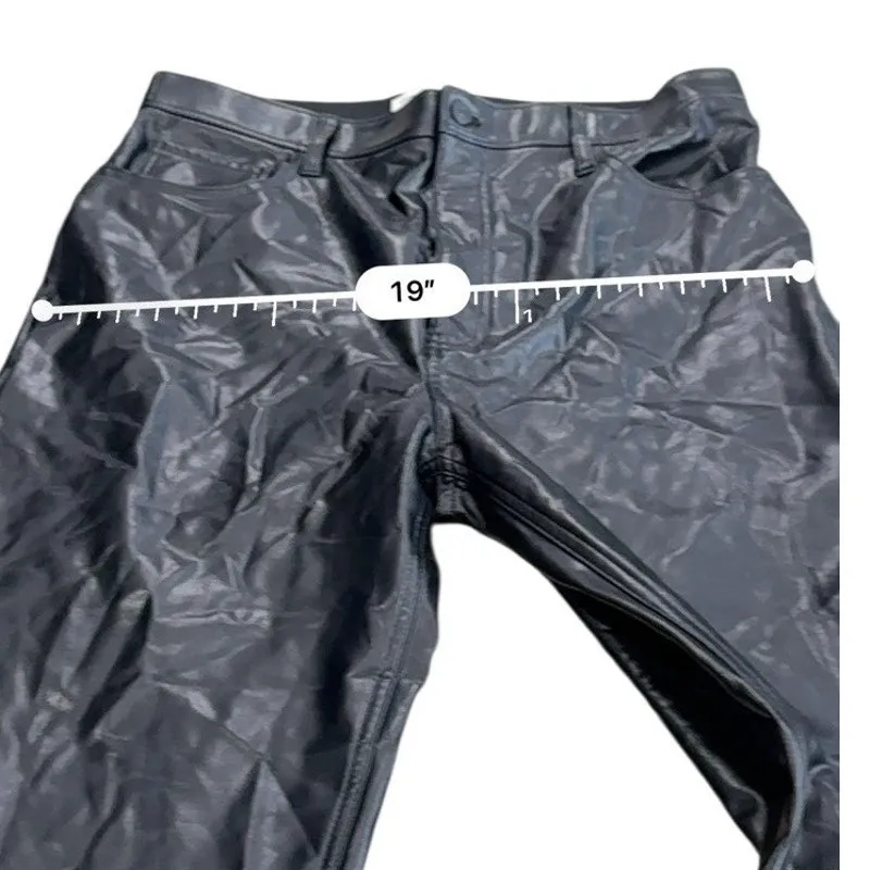 Abercrombie & Fitch The 90’s Straight Ultra High Rise Faux Leather Pants size 32 - Image 8
