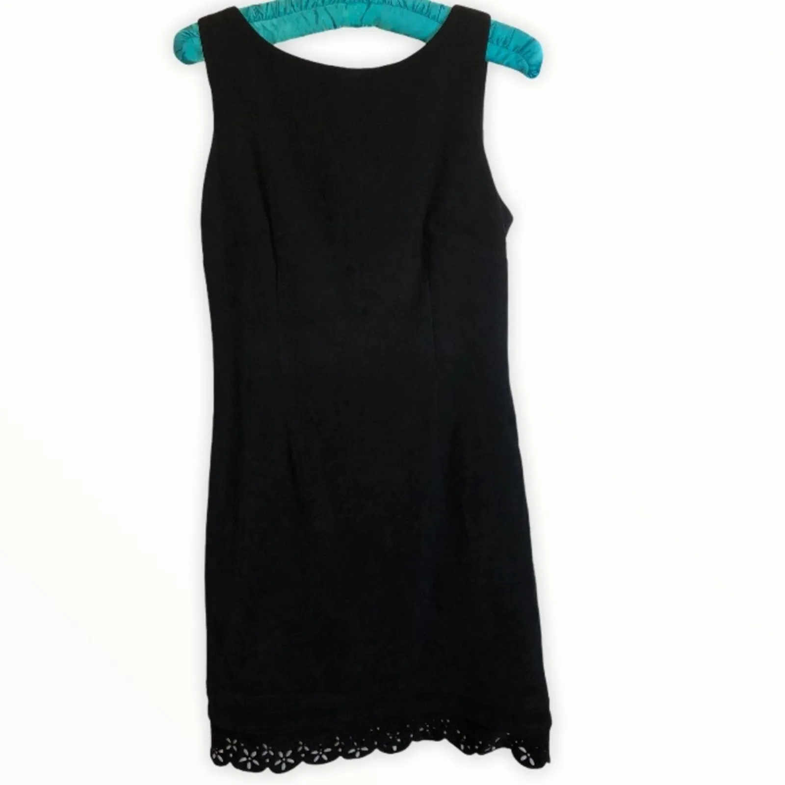 Nordstrom Clues 80s Scalloped Hem Cocktail Black dress size 6 - Image 6