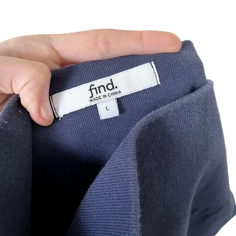 find. blue athleisure comfort leggings cotton ribbed summer warm pants Size L - Image 4