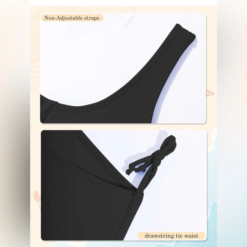 NEW Girls Swimsuit 2 Pc Swimwear High Waisted Teens Bathing Suit 13 - Image 5