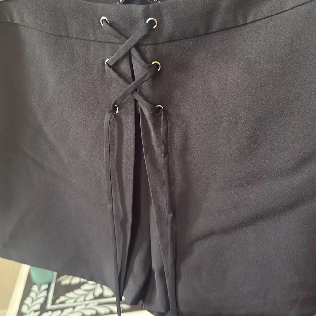 English Factory Black Lace-Up High Waist Skort - Image 4