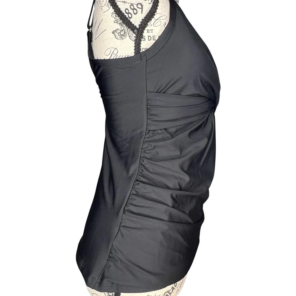 Calvin Klein LARGE Black Tankini Twist Front 4-Way Stretch 50+ SPF Swim Suit - Image 7