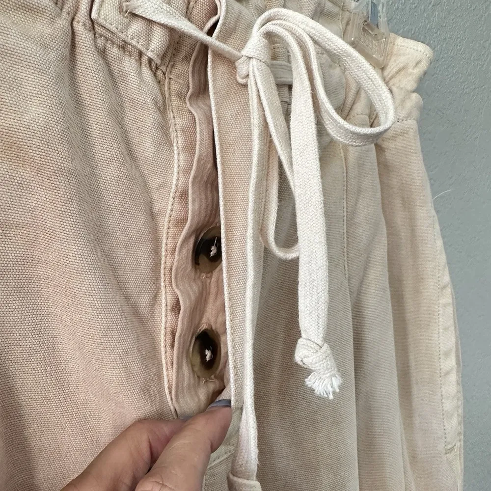 Free People Margate Pleated‎ Paperbag Trouser Pant Misty Rose Size M Boho Chic - Image 9