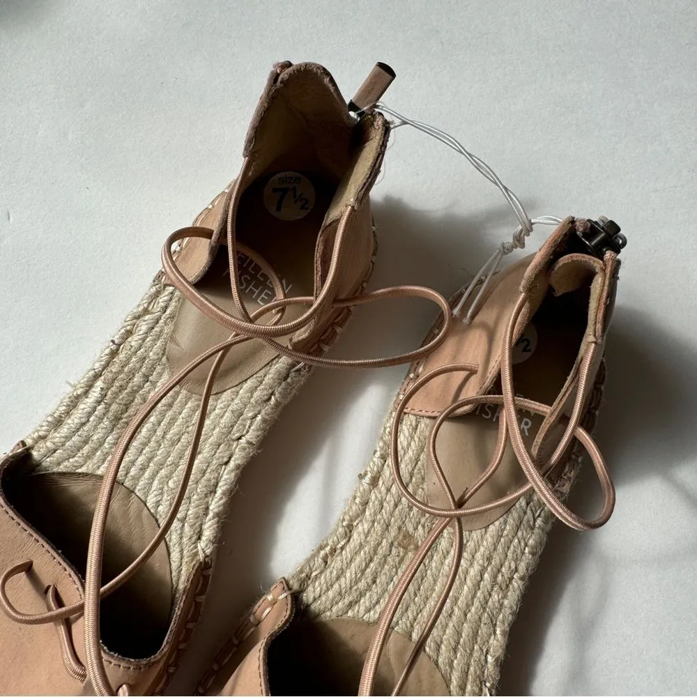 Eileen FIsher Lee D'orsay Flat Leather Espadrille Sandalas Size 7.5 NWOB - Image 3