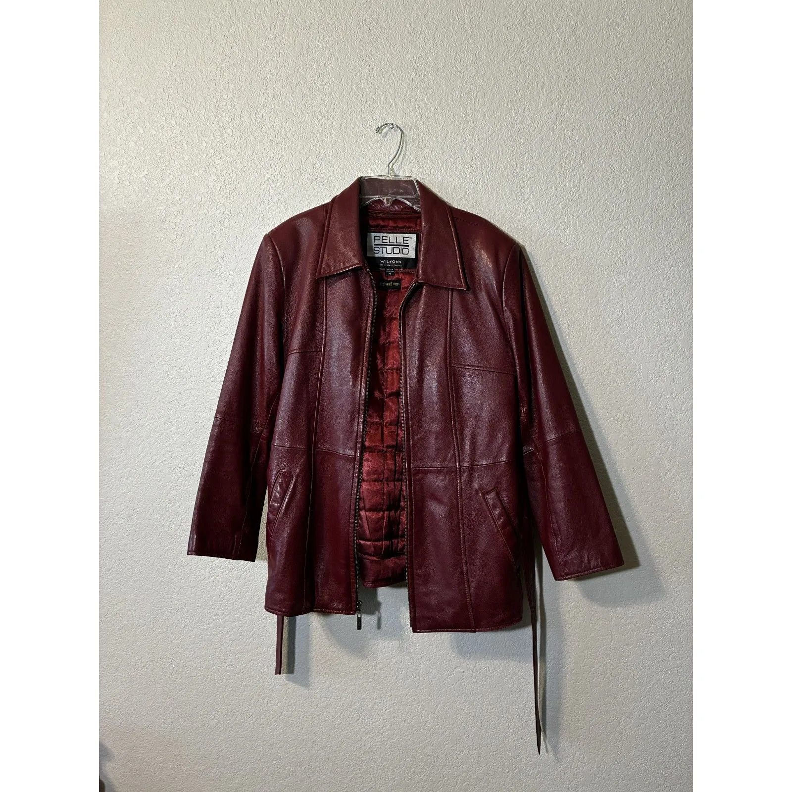 Wilson's Pelle Studio Re Leather Jacket Medium Full Zip Red - Image 5
