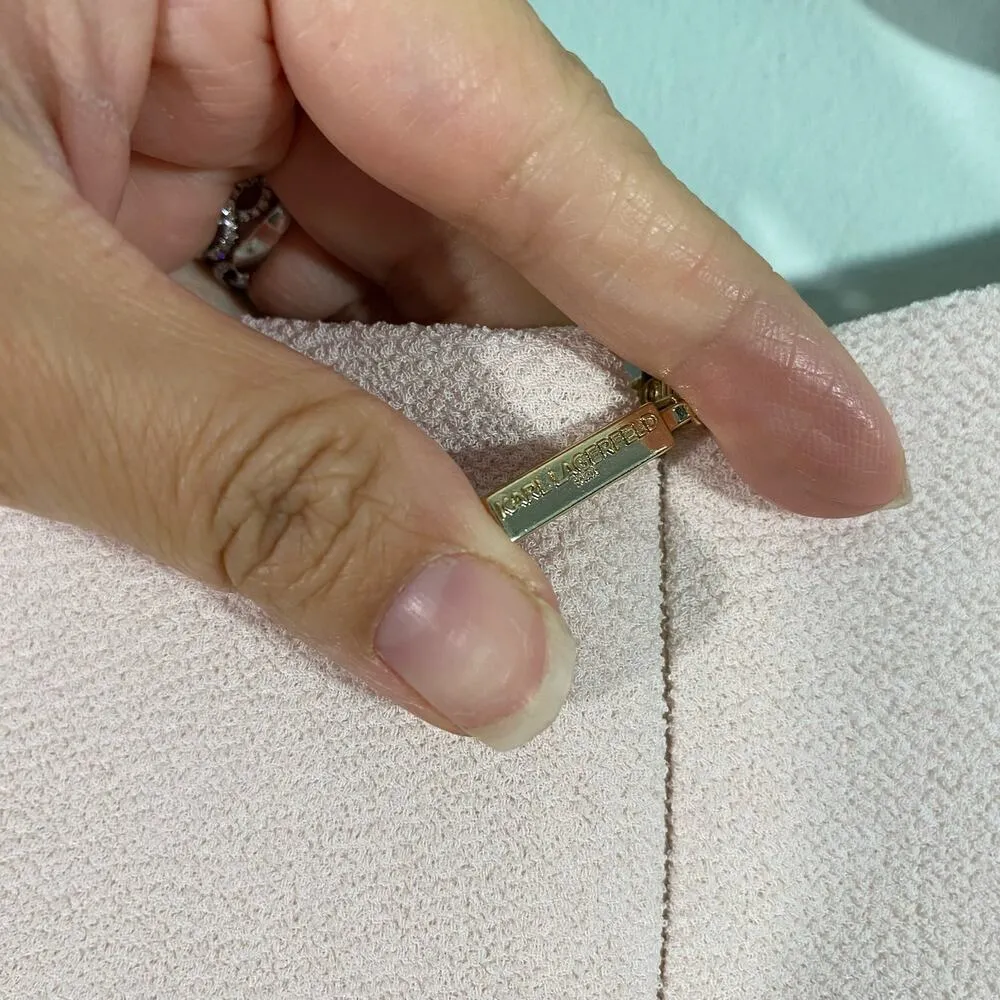 Karl Lagerfeld Women's Blush Pink Pearl Neckline Short Sleeve Dress - Image 6