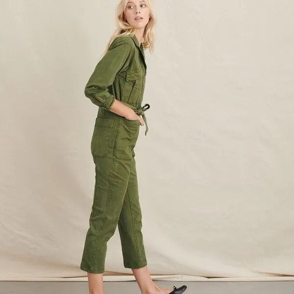 Alex Mill Expedition Twill Jumpsuit Army Olive Green Size S Utility Boiler Suit - Image 2