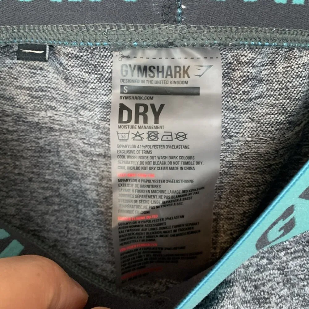 Gymshark size small dry leggings gray blue seamless shape athletic heathered wor - Image 2