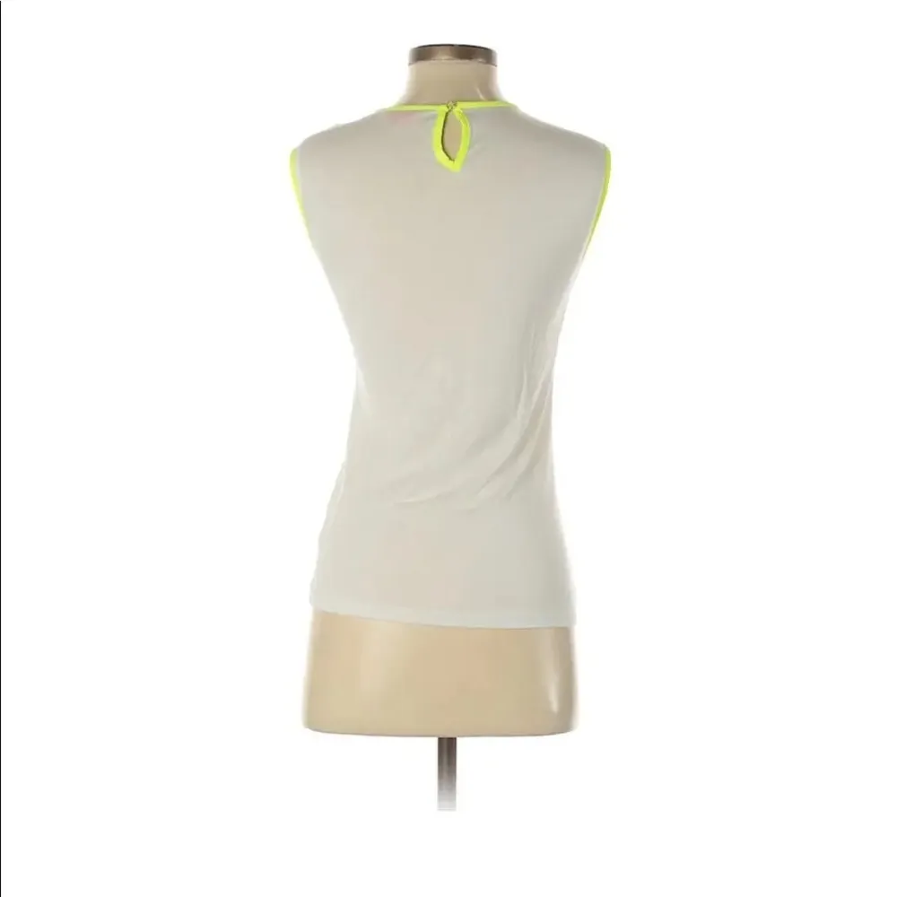 Ted Baker London - White Tank Top with Neon Yellow Accents XS - Image 2