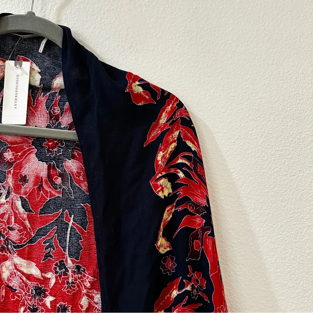 Anthropologie Floreat Annalisa Red Floral Cocoon Kimono One Size NWT - Image 6