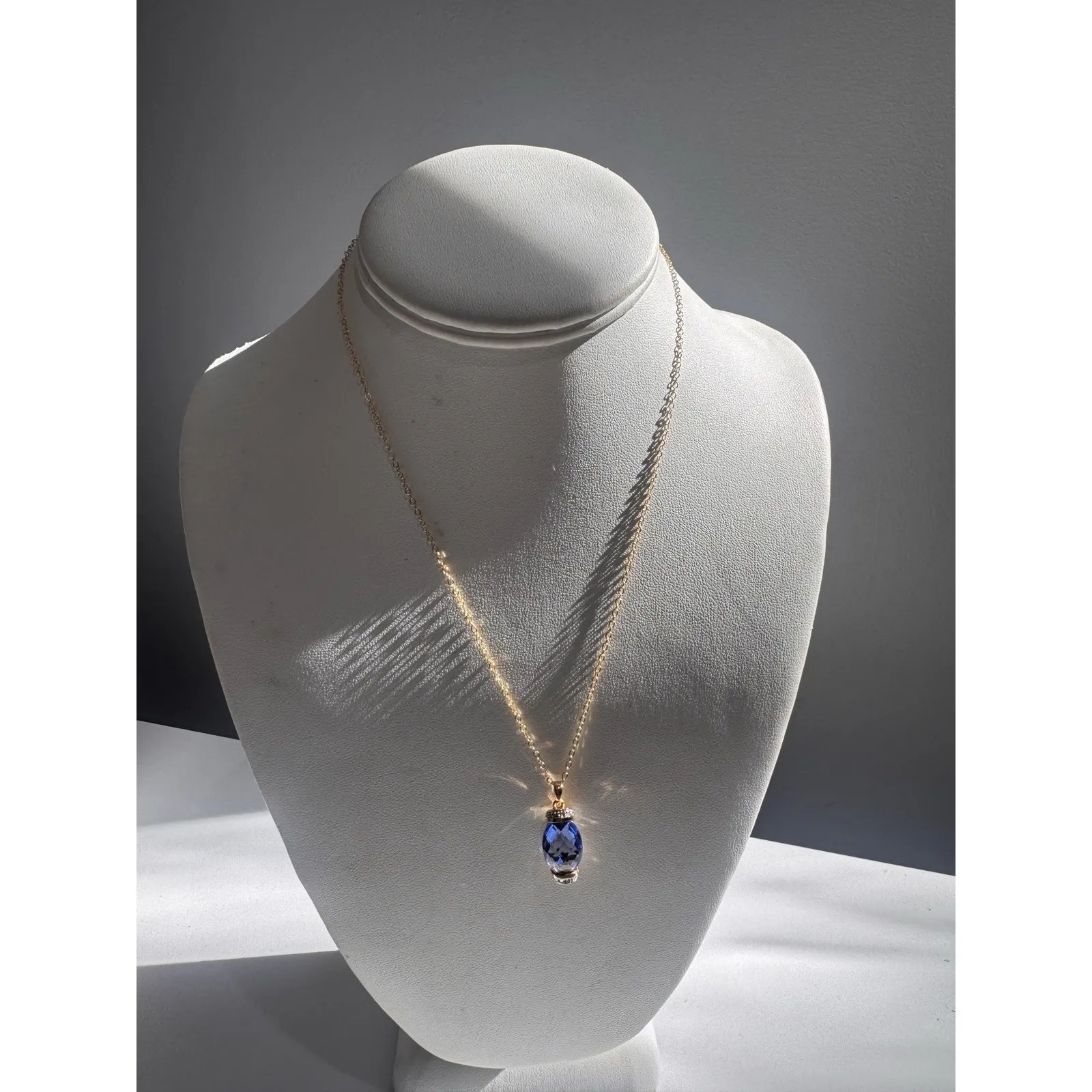 TANZANITE PENDANT NECKLACE .925‎ STERLING SILVER GOLD PLATED - Image 2