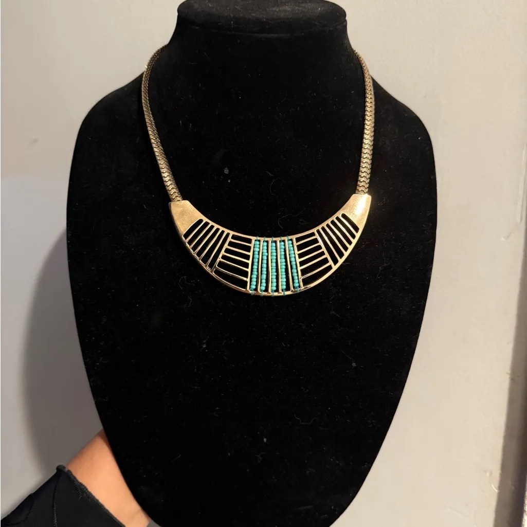 Gold and Turquoise Necklace - Image 3
