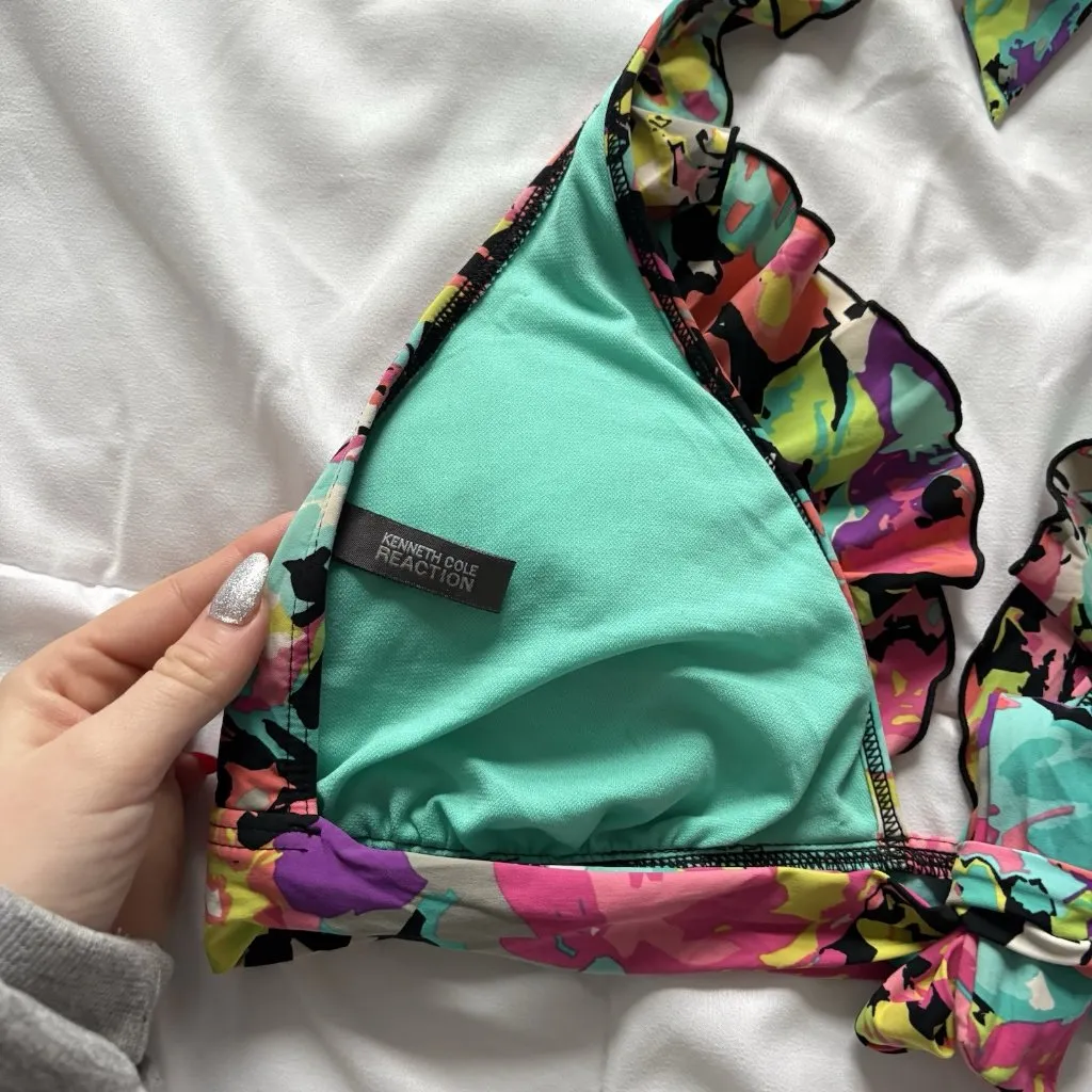 Kenneth Cole Reaction Womens Bikini Set Swimsuit Top Bottom Floral Summer Beach - Image 12