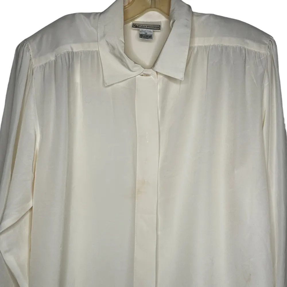 Vintage Evan Picone Polyester Blouse with Padded Shoulders - Image 2