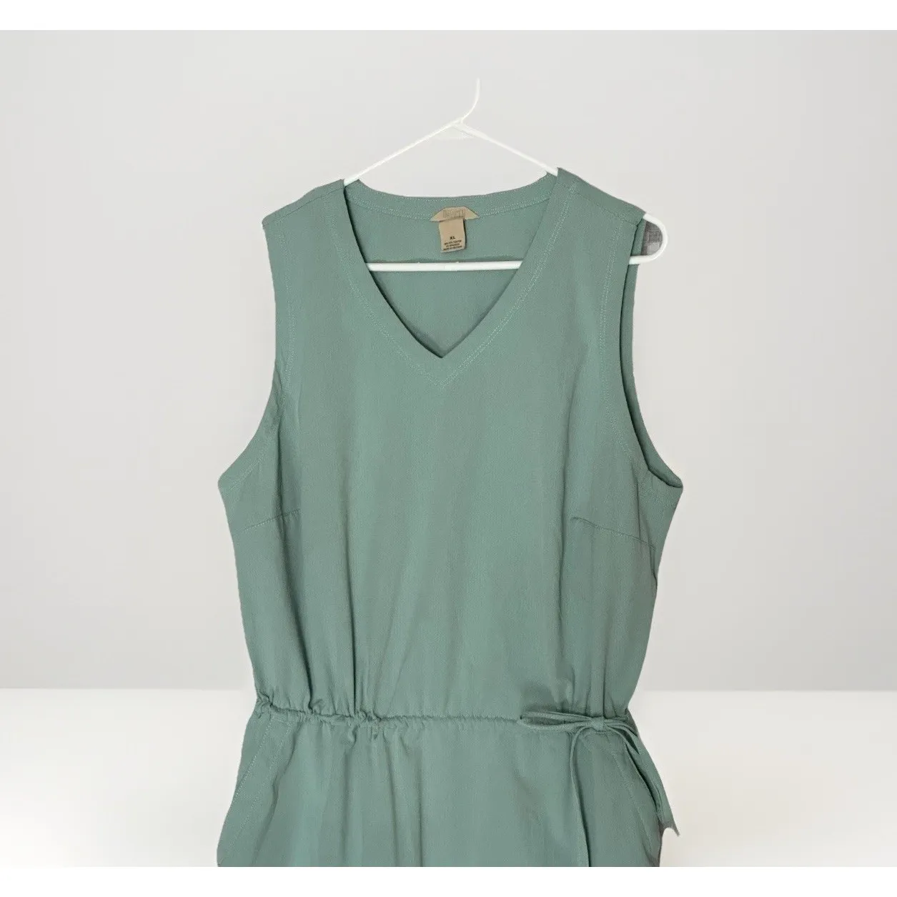 Duluth Trading Dress Womens XL Green Sleeveless Drawstring Pockets Casual - Image 3