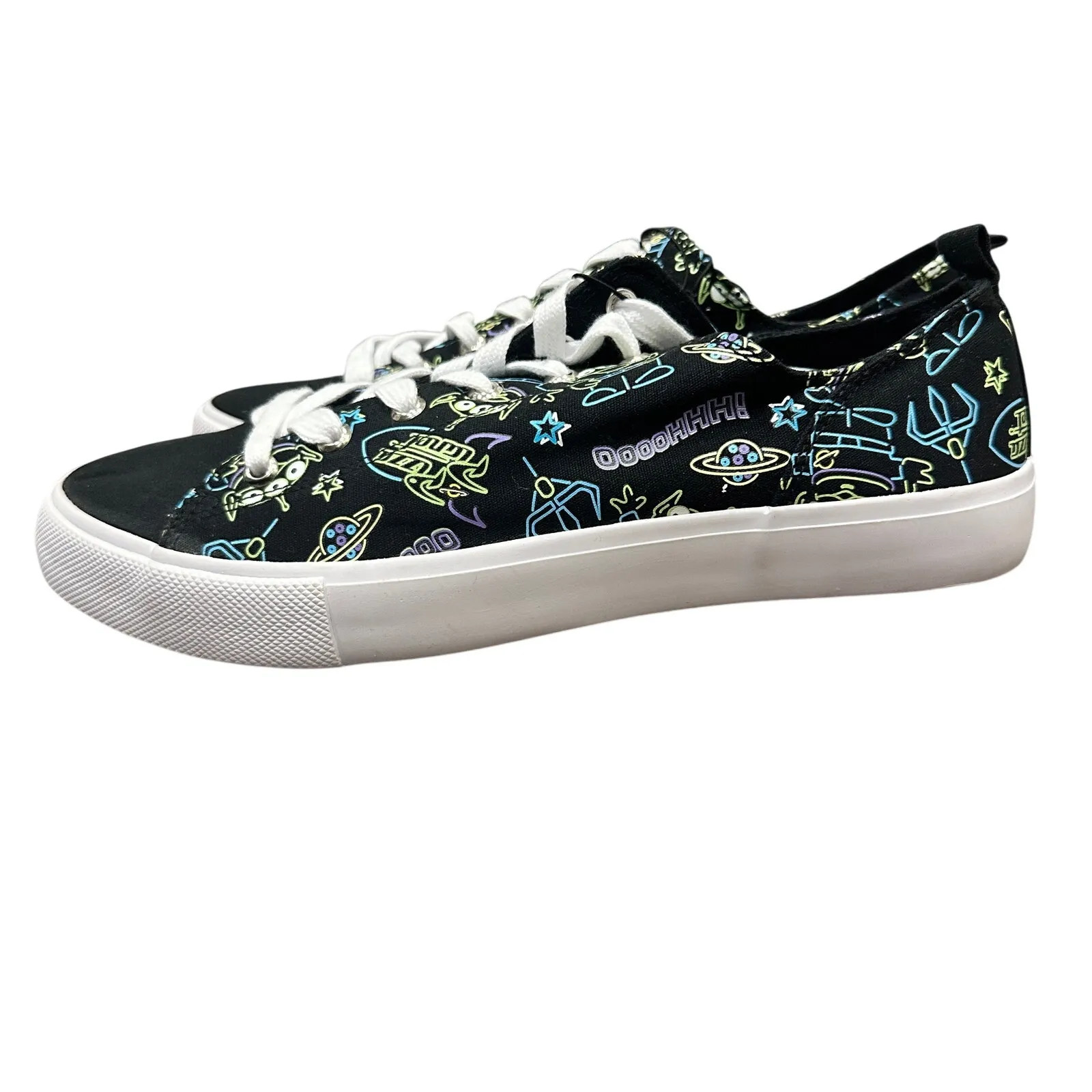 Torrid NWT Disney Pixar Toy Story Alien Neon & Black Canvas Sneaker - Extra Wide - Image 2