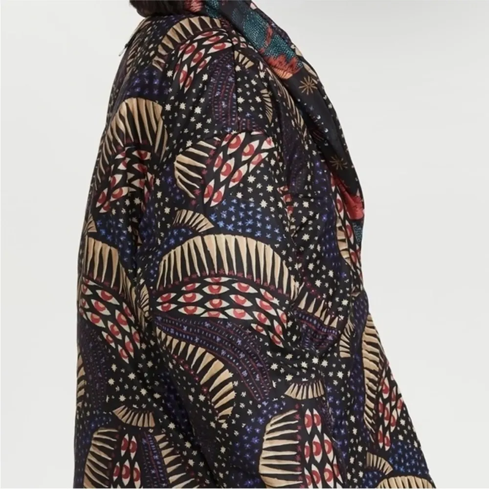 Farm Rio Metallic Wild Bananas Reversible Puffer Coat Size S NWOT - Image 6