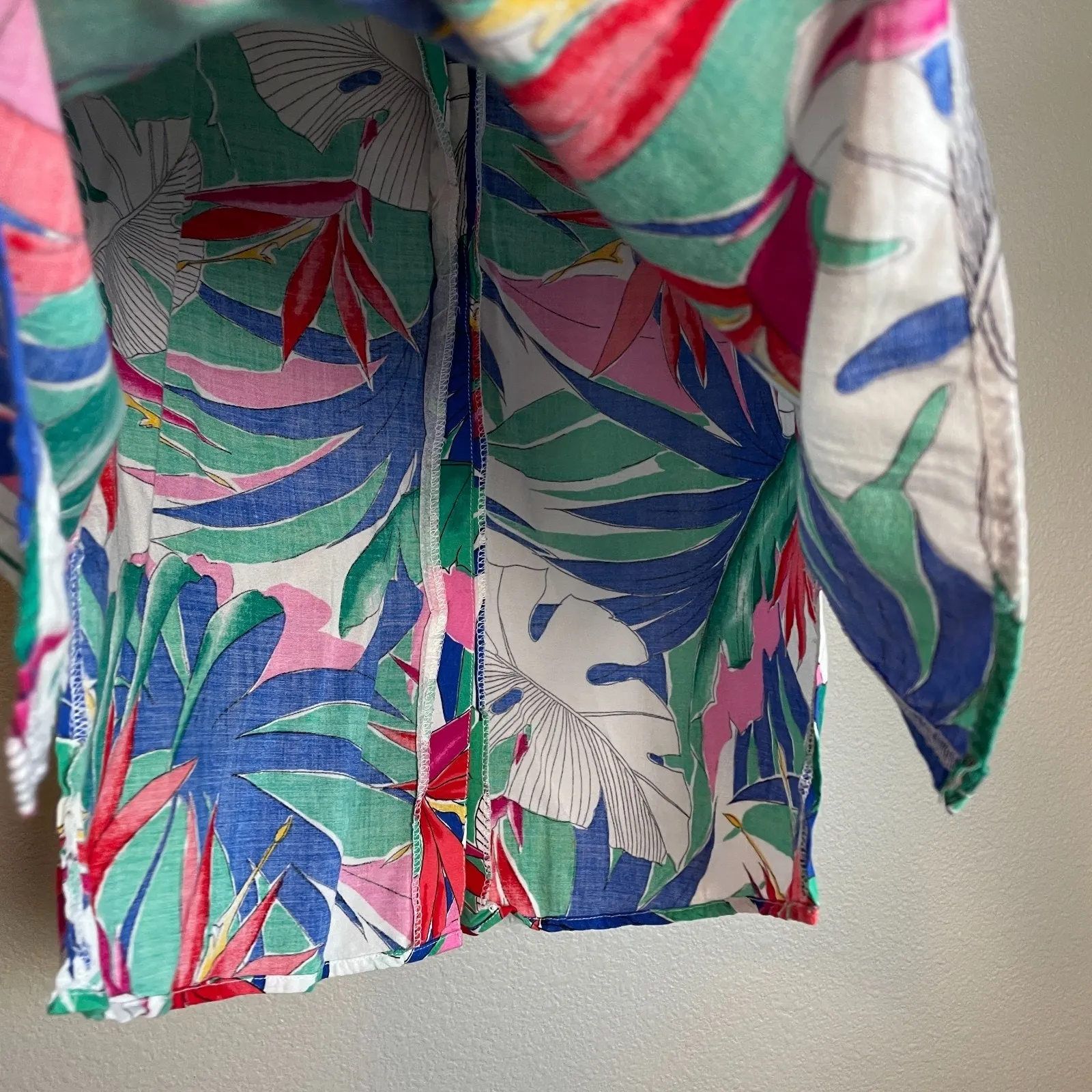 Vintage California Krush Hawaiian Floral Button Front Shirt Tropical Women No Sz Size M - Image 8