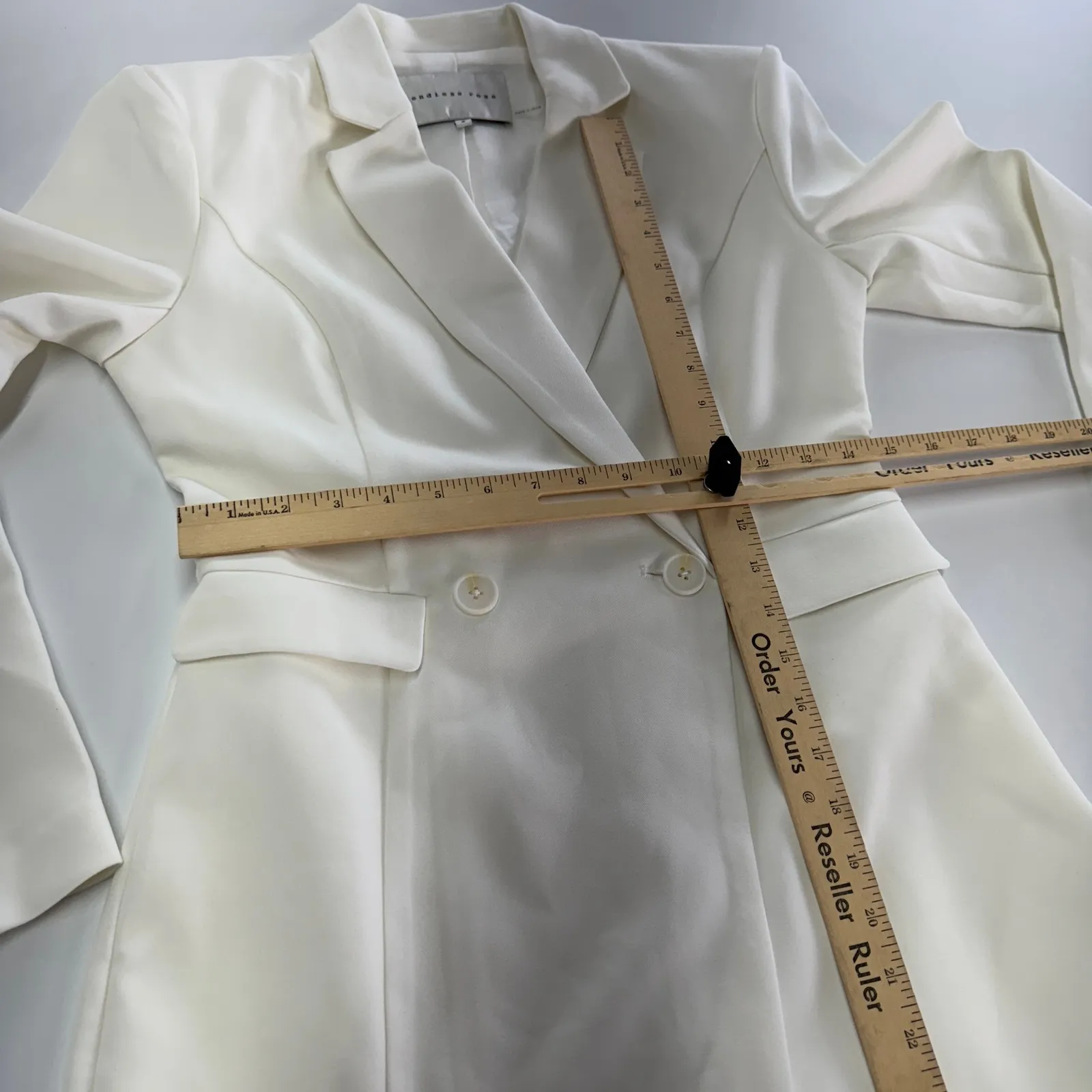 Endless Rose Romper Womens Small White Blazer Playsuit Dress Double Breasted - Image 8