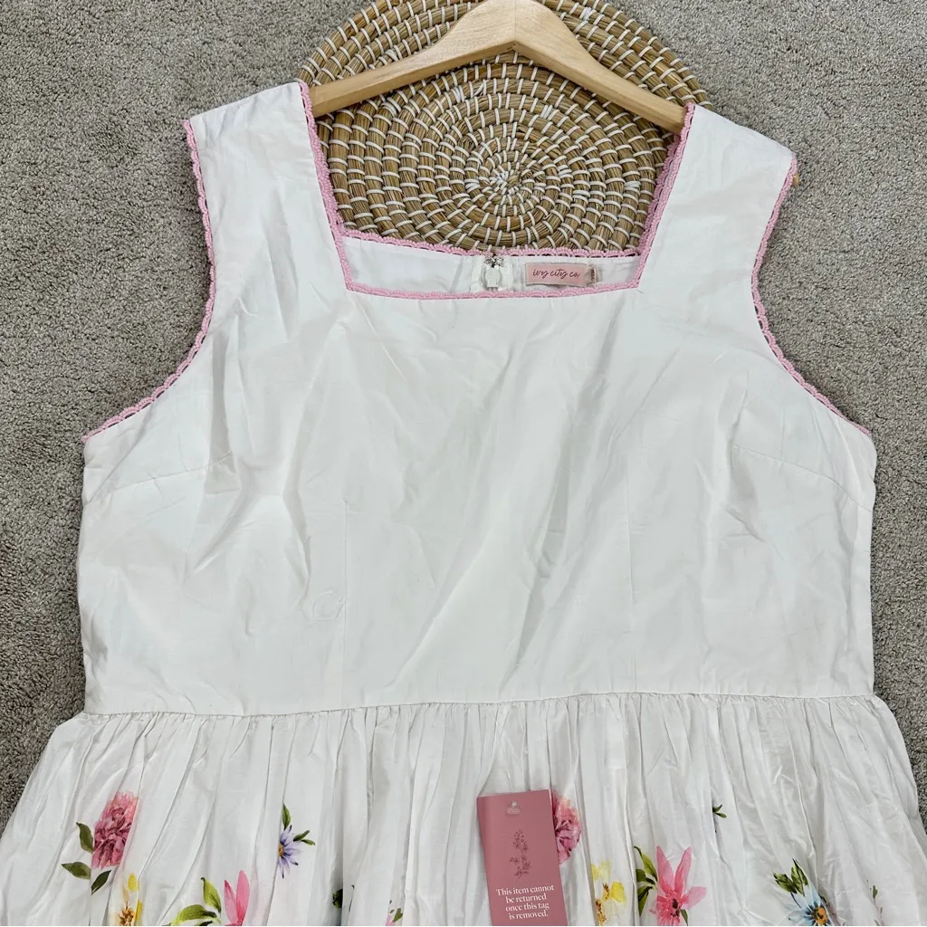NWT Ivy City Co Women’s Aspyn Dress Sleeveless in Pastel Floral Multicolor 22W White - Image 6