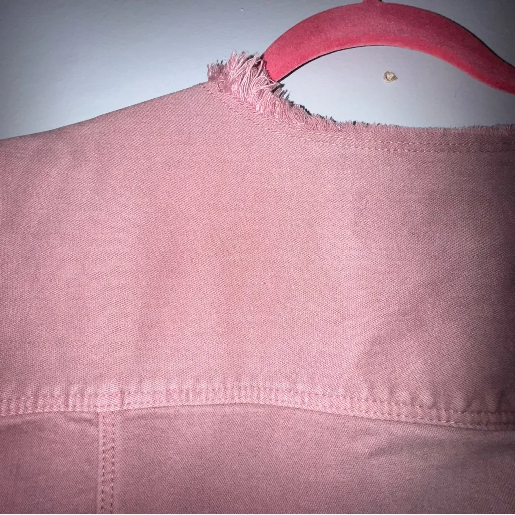 Liverpool women’s Aster‎ Mauve pink jean denim jacket Frey hem size Petite XL - Image 8