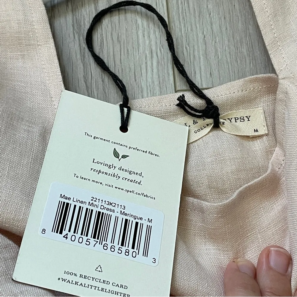 Spell & The Gypsy Linen Dress NWT mae mini womens Pink (medium) boho cottagecore - Image 2