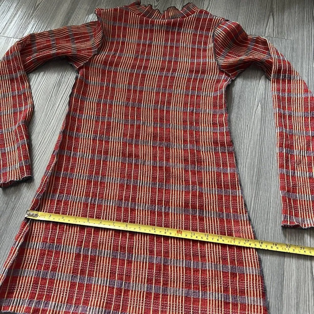 Are You Red Tartan Plaid Long Sleeve See Through Shirt One Size FAULT - Image 7