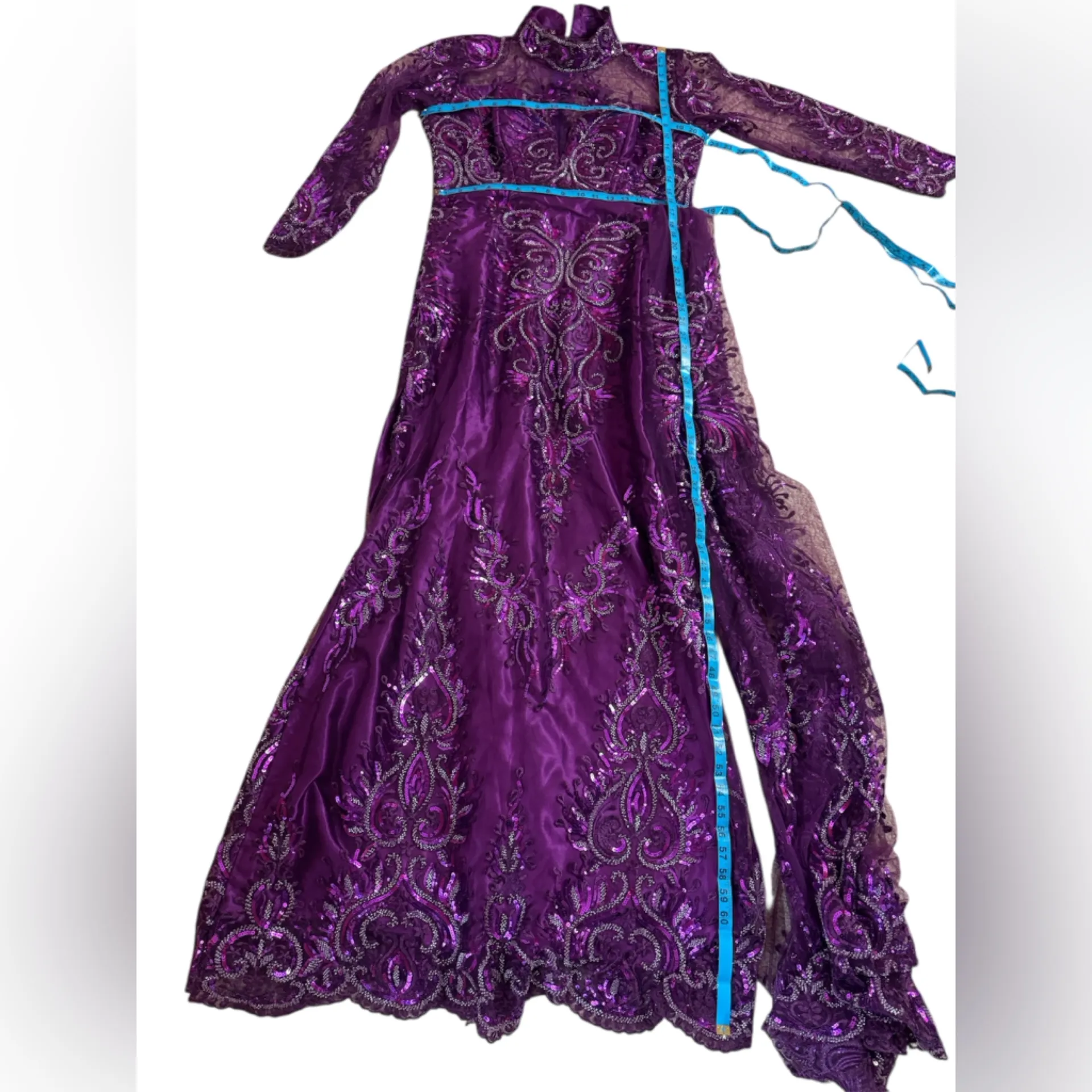 Unbranded Glamorous Elegant Purple Sequined/Jeweled Evening Formal Gown Size XL - Image 16