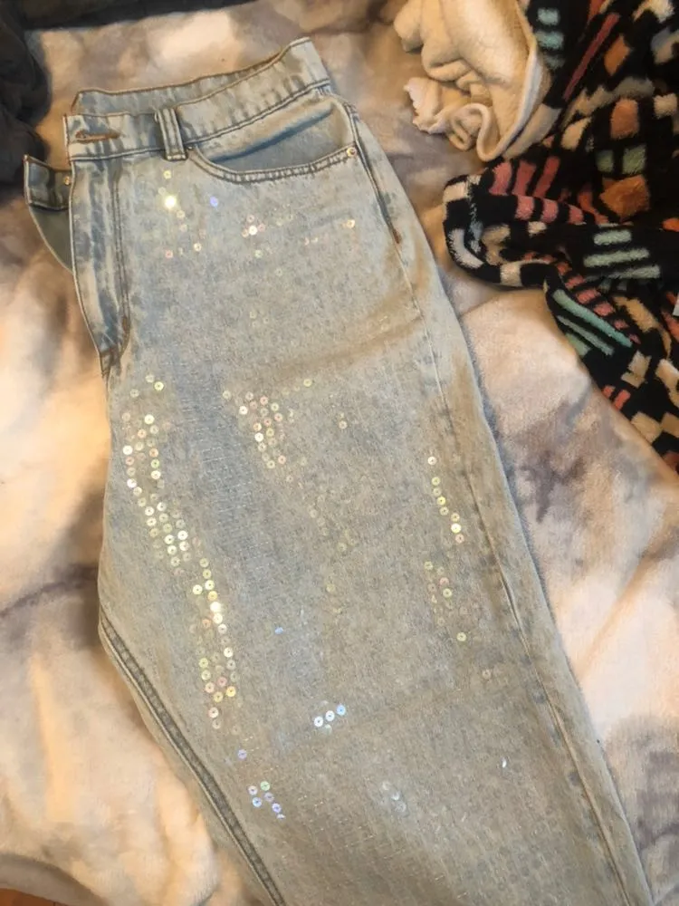 BDG UO Stellar Sequin Mom Jeans  - Image 5
