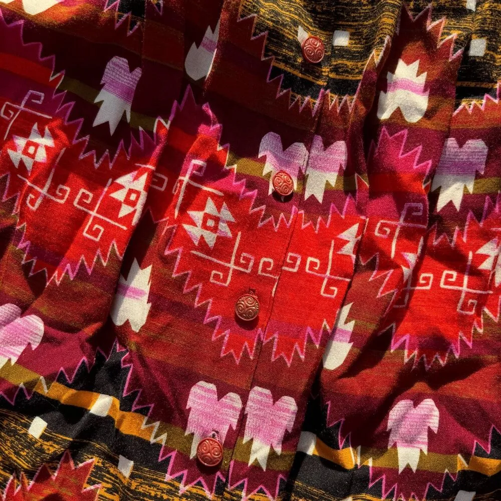 VTG Art Teacher Aztec Maxi Skirt Size 8 - Image 2