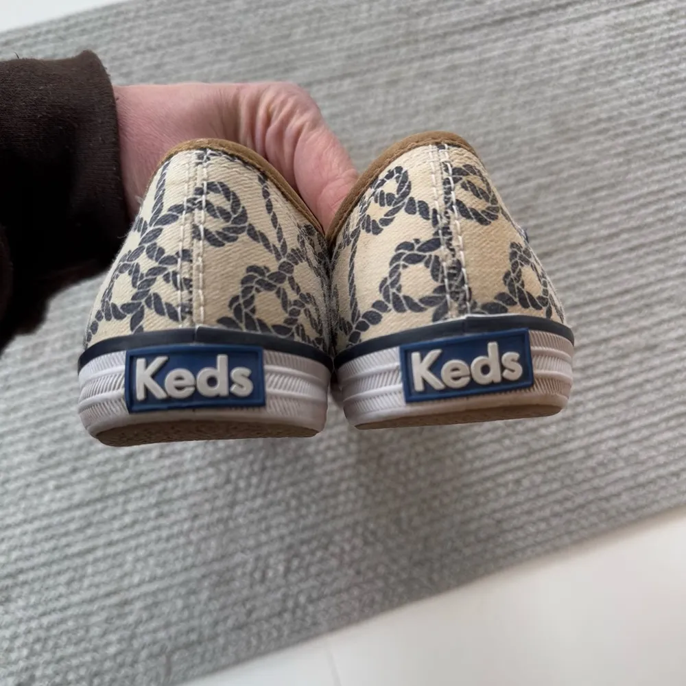 Keds Navy Tan Rope Print Nautical Canvas Sneaker Tennis Shoes Size 7.5 - Image 5
