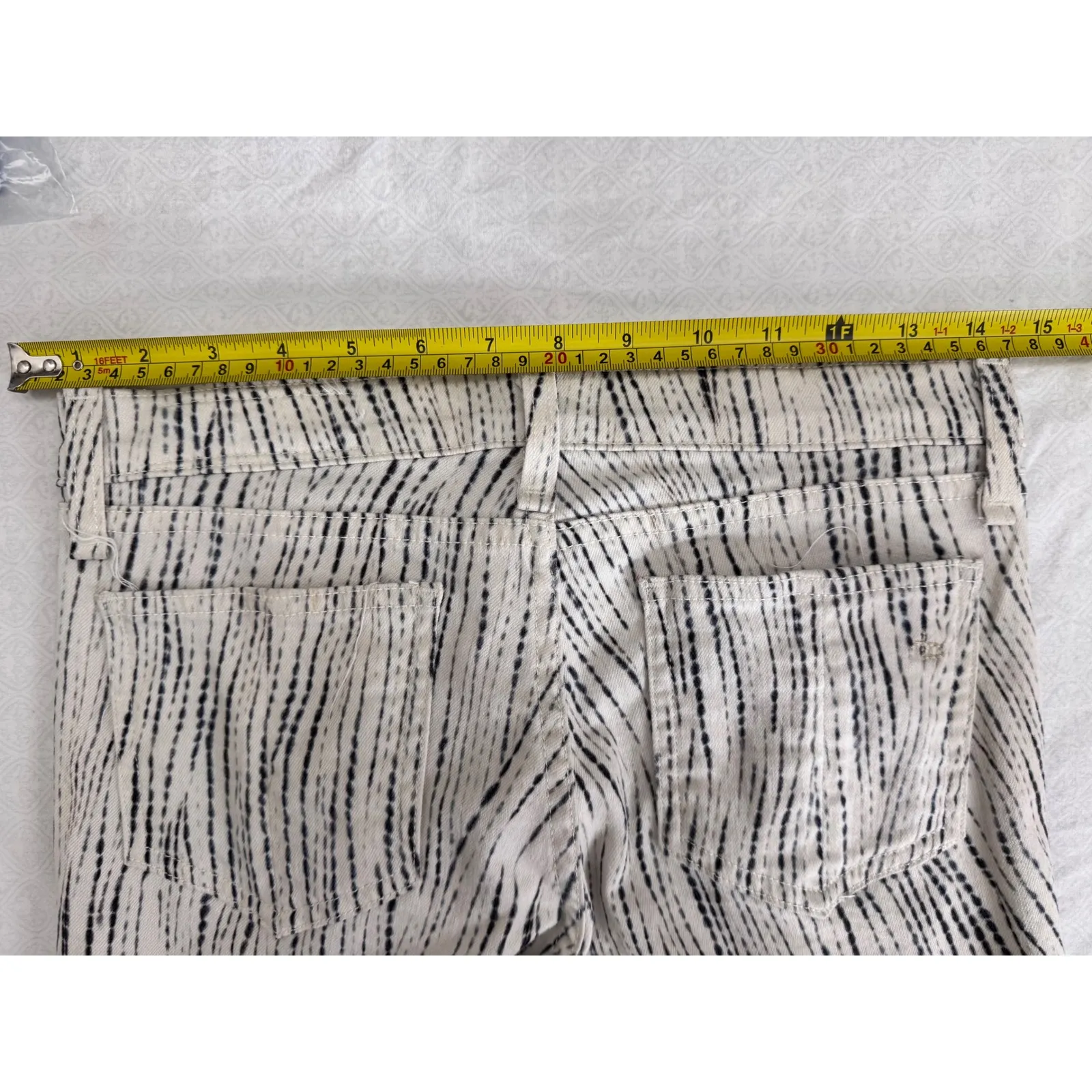 Rag & Bone Printed‎ Skinny Jeans Designer Denim Pants Black White Size 26 - Image 6