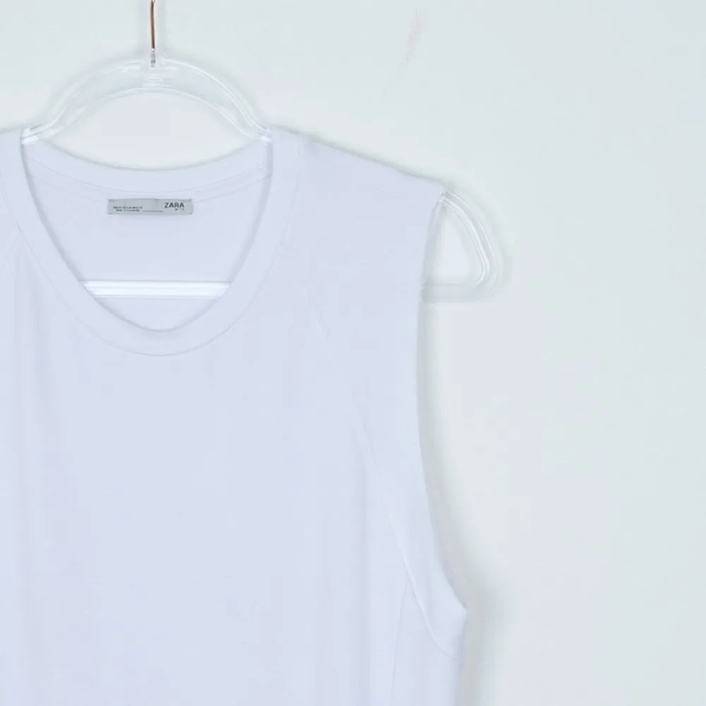 Zara Sleeveless‎ Ruffle Hem Shift Dress Size Medium - Image 3