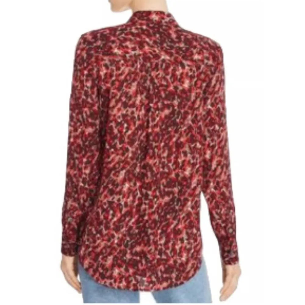 Equipment Femme button front collared dressy blouse shirt top slim fit XS - Image 3