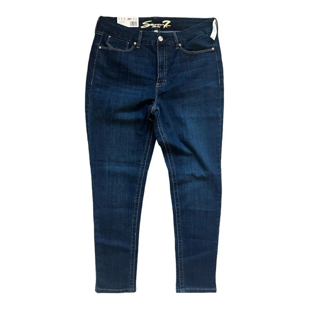 NWT Womens Seven7 Seven 7 Tummyless High Rise Skinny Dark Rinse Jeans - Sz 16 - Image 3