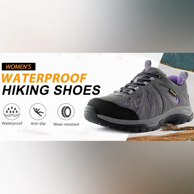 Wantdo Women's Hiking Shoes Wateproof Non Slip Outdoor Walking shoes Purple Size 7.5 - Image 2