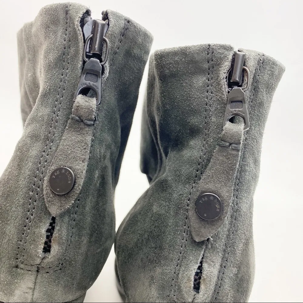 Rag and Bone  Newbury Suede Leather Ankle Boots: Dark Grey - Image 12