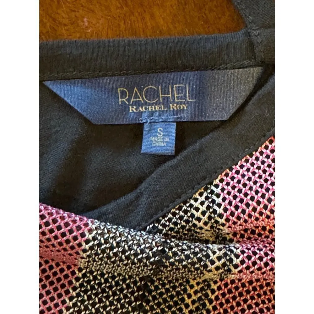 Rachel Roy Purple Black Striped Mariposa Metallic V Neck And Back Top Size S NWT - Image 12