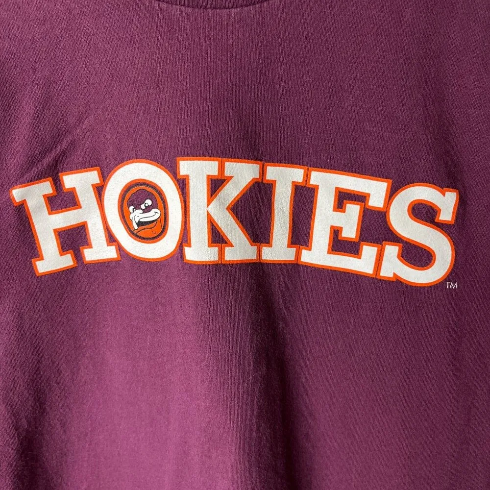 Vintage 90s Virginia Tech Hokies T Shirt Red XL Extra Large USA Single Stitch - Image 5