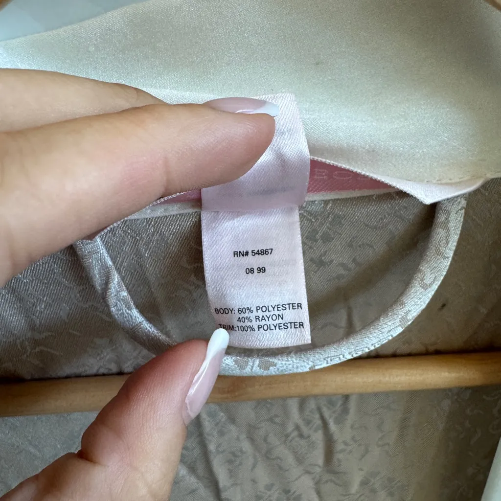 Vintage 90’s Victoria's Secret champagne patterned floor length robe - size M/L - Image 6