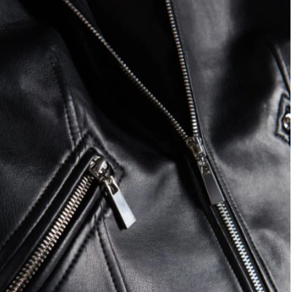 Faux leather biker jacket sz12 * European Brand - Image 7