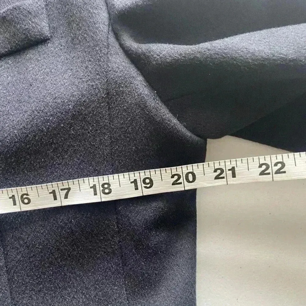 LL Bean Wool Cashmere Blazer 14R Navy Jacket Capsule Minimalist Preppy Vtg‎ Blue Size 14 - Image 6