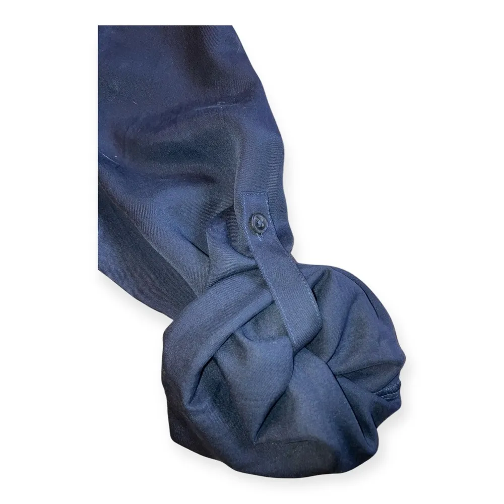 Womens Navy Blue Utility Tie-Waist Maxi Shirtdress - Image 7