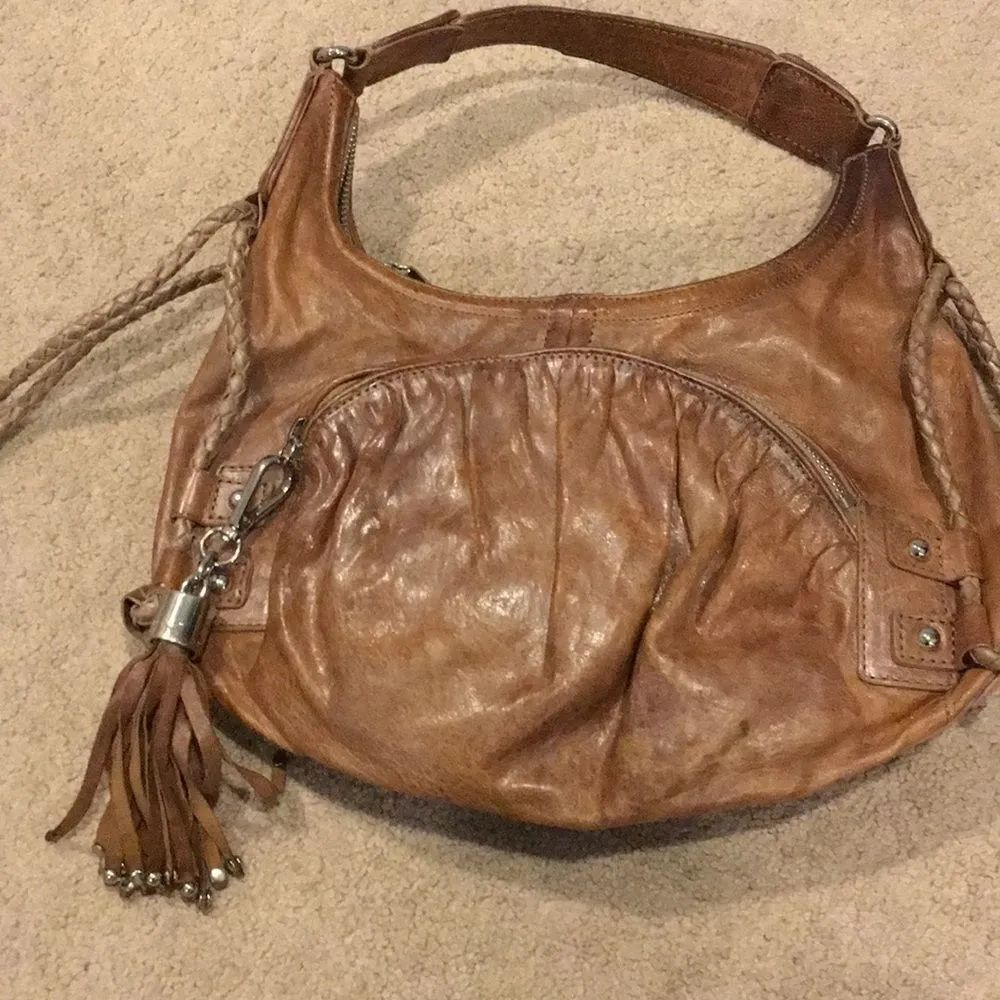 BOTKIER Distressed Brown Leather Shoulder Bag - Image 2