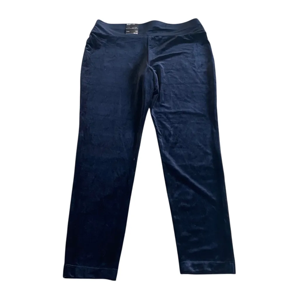 INC Black Skinny leg mid rise velvet pull on legging Pants NEW Size 16 - Image 14